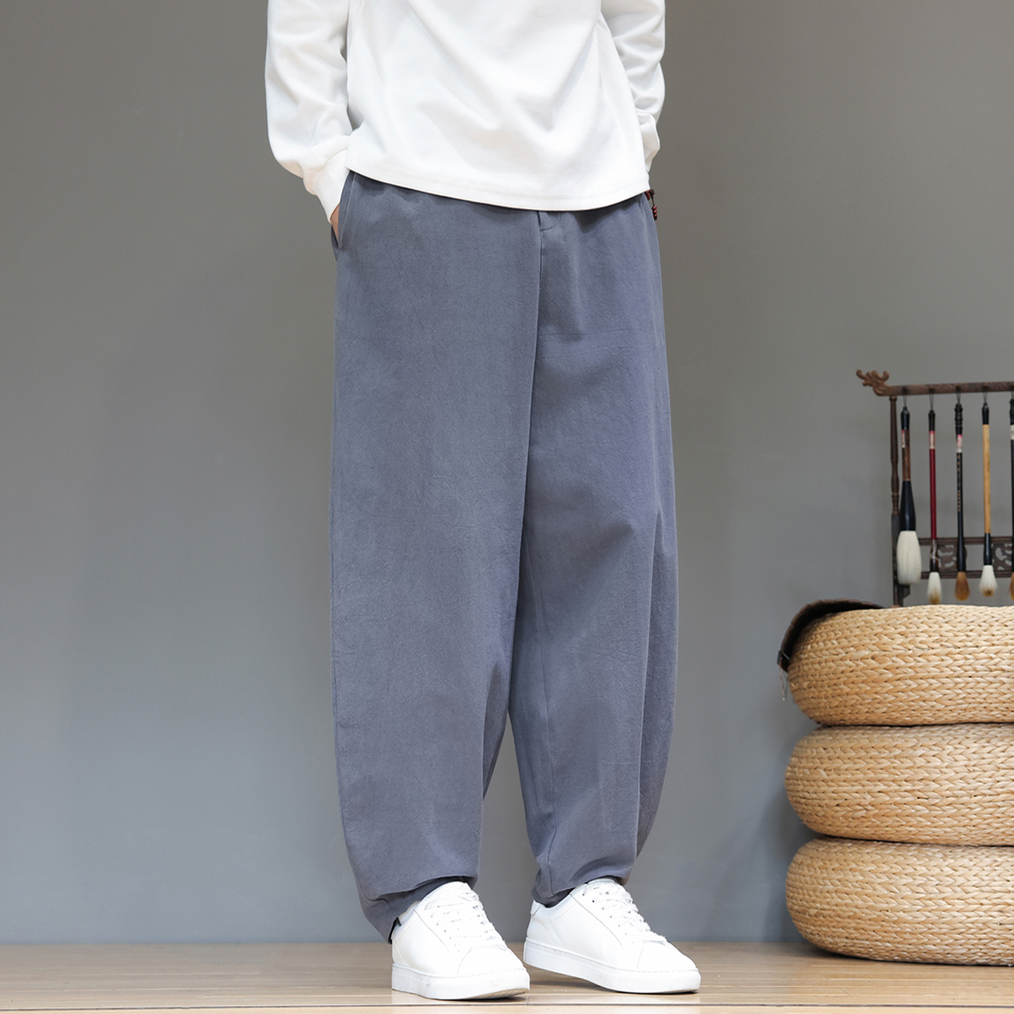 风棉麻休闲裤廓形弯刀裤大码阔腿裤长裤宽松灯笼裤5003P7,男装休闲裤,星座409-1 风棉麻休闲裤廓形弯刀裤大码阔腿裤长裤宽松灯笼裤5003P7,男装休闲裤,星座409-1