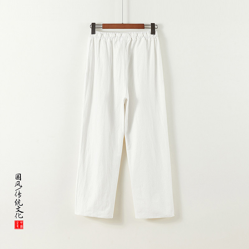 风棉麻裤男士秋季休闲长裤宽松阔腿裤大码直筒运动裤K021P50,男装休闲裤,星座409-1