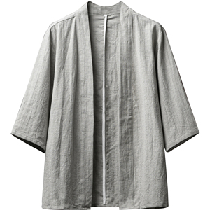 2022棉麻休闲水洗灰衬衫青春黑色宽松外套风古风道袍W001P50图片