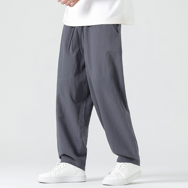 休闲裤男士宽松灯笼裤传统练功裤棉麻长裤阔腿裤K055P75,男装休闲裤,星座409-1