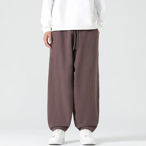 休闲裤男士宽松灯笼裤传统练功裤棉麻长裤阔腿裤K055P75，男装休闲裤，星座409-1