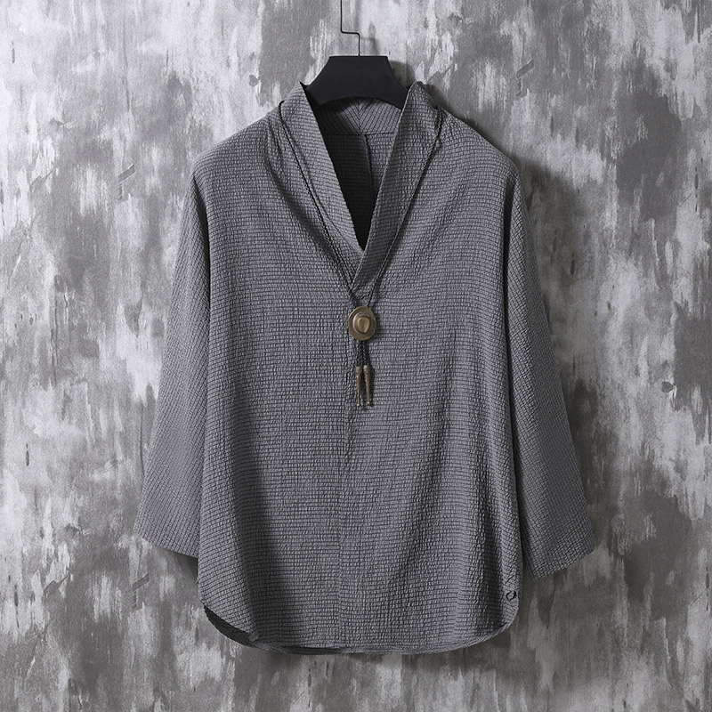 --风男装大码T恤改良汉服潮中式唐装茶禅C063-P60，男装T恤，星座409-1