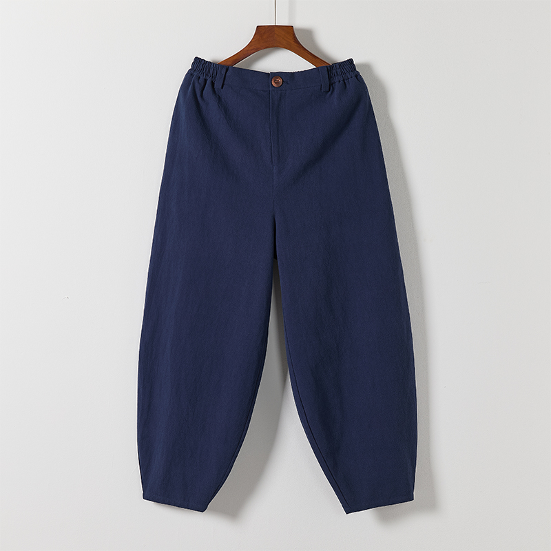 风棉麻休闲裤廓形弯刀裤大码阔腿裤长裤宽松灯笼裤5003P75，男装休闲裤，星座409-1