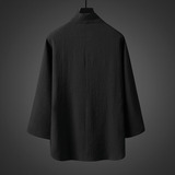 --风男装大码T恤改良汉服潮中式唐装茶禅C063-P60，男装民族服装，星座409-1