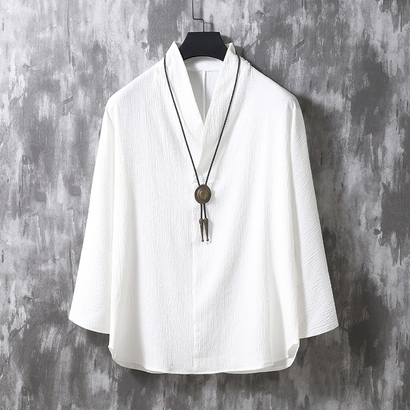 --风男装大码T恤改良汉服潮中式唐装茶禅C063-P60，男装T恤，星座409-1