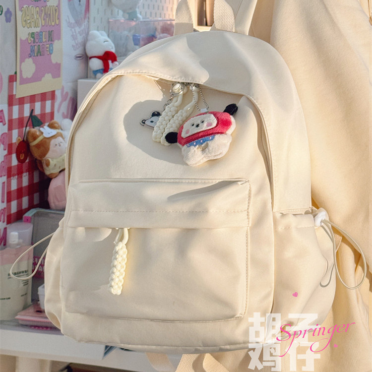 胡子鸡仔小书包女韩版少女学生迷你双肩包简约纯色百搭mini小背包
