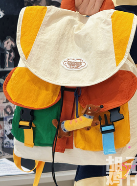 胡子鸡仔多巴胺撞色轻便高颜值双肩包旅行休闲背包男出游登山包女