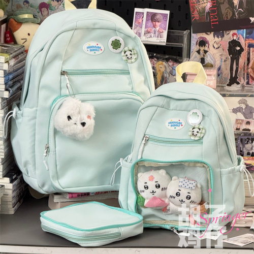 胡子鸡仔二次元痛层的少女双肩包