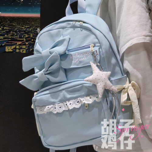 胡子鸡仔甜美蝴蝶结大容量双肩包