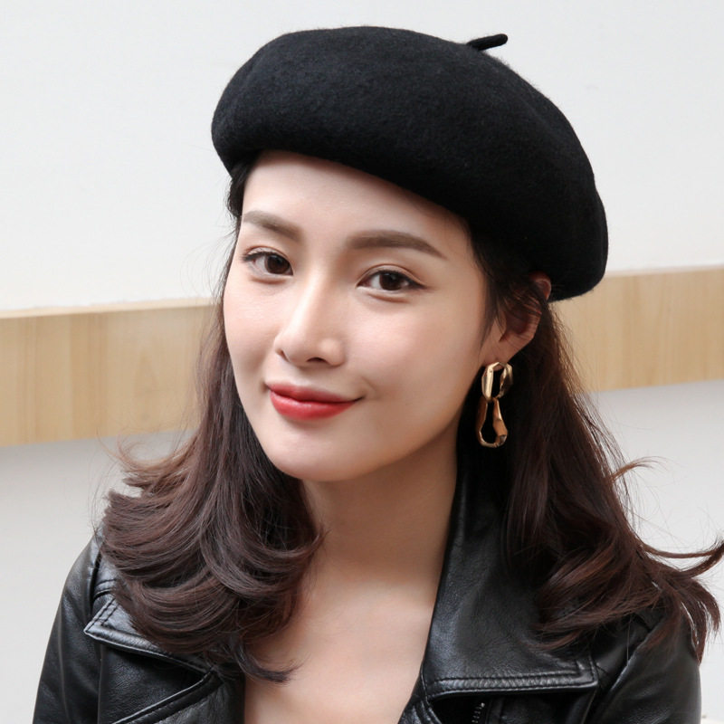Antelope Morning Autumn and winter Korean Edition Versatile Solid Retro Painter cap wool Beret mz206in the Accessories/Leather belt/Hat/Muffler , Hat  category - from Buy2taobao.com to provide professional Taobao agent buy service