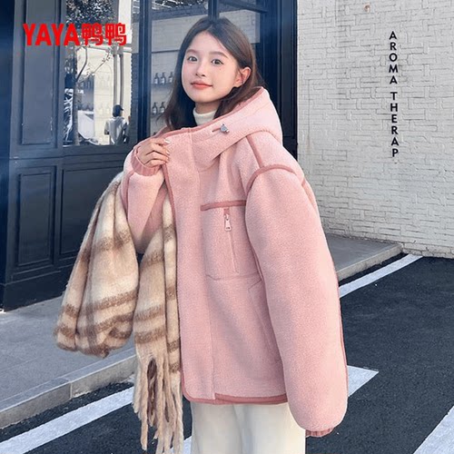 YAYA/鸭鸭2024冬季ins新款羽绒服宽松保暖女款鸭绒休闲羽绒服