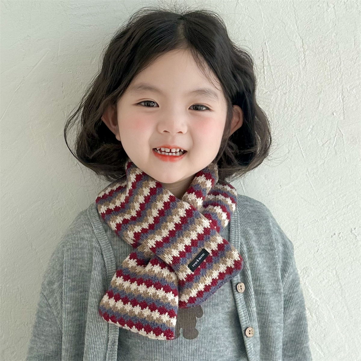 秋冬新款儿童针织围巾男童女孩交叉防风保暖围脖毛线宝宝护颈脖套,童装/婴儿装/亲子装,围巾,淘宝优惠券,粉丝福利购,淘宝优惠卷