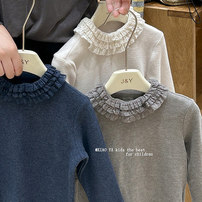 25冬季韩国版女童领口花边针织衫