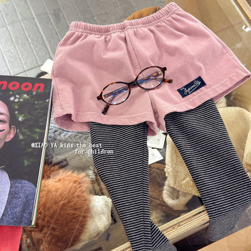 女童假两件打底裤子春季新款女孩洋气修身长裤儿童百搭条纹休闲裤,童装/婴儿装/亲子装,裤子,淘宝优惠券,粉丝福利购,淘宝优惠卷