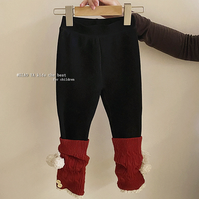 韩国女童堆堆袜加绒打底裤子中小童冬季加厚修身裤宝宝百搭弹力裤,童装/婴儿装/亲子装,裤子,淘宝优惠券,粉丝福利购,淘宝优惠卷