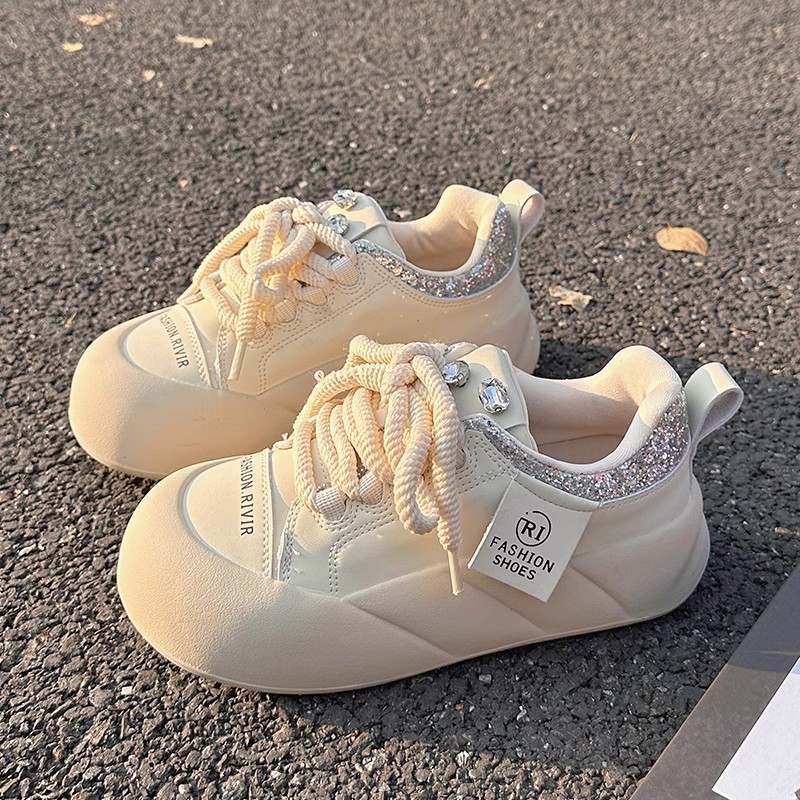 32码33特小码网鞋2025超好看小白鞋厚底百搭复古风学生休闲运动鞋