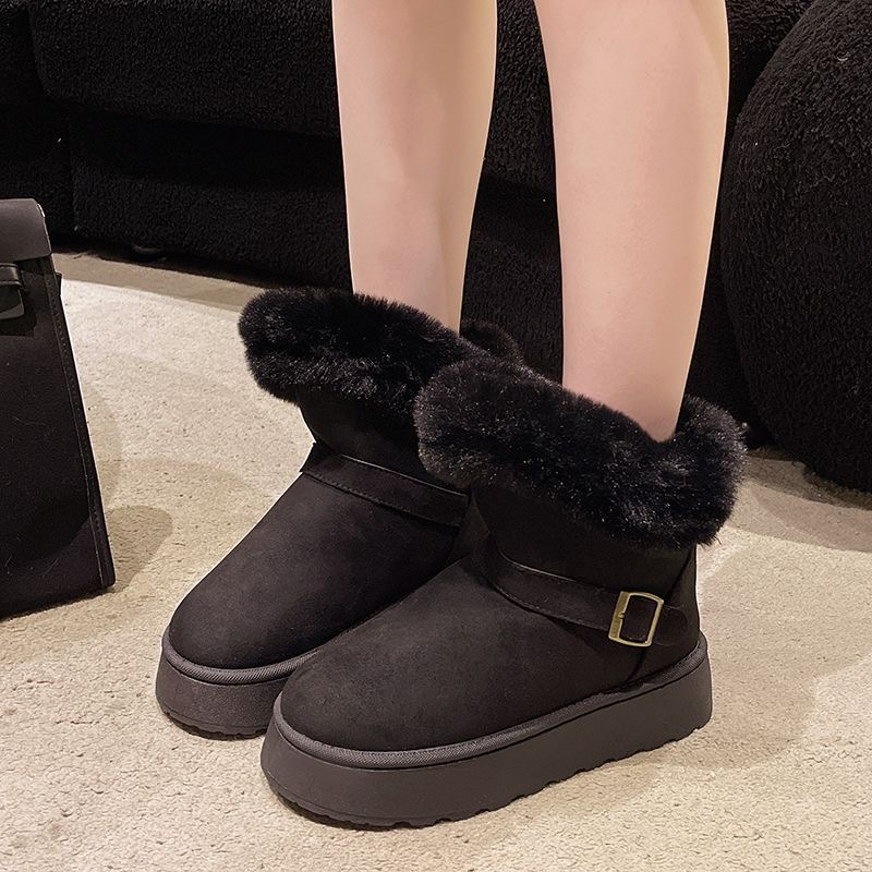 32码33特小码棉靴加绒东北大棉女2025新款冬季厚底雪地靴防滑增高