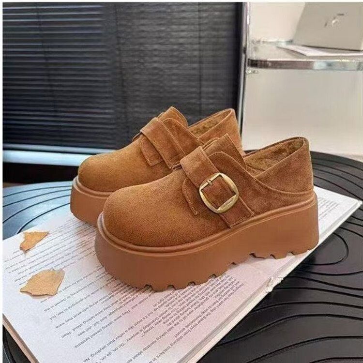 特小码勃肯鞋3334超火加绒2025新款小个子厚底增高一脚蹬保暖棉鞋