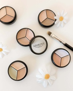 现货 韩国Lovelycc三色遮瑕膏遮盖斑点黑眼圈痘印泪沟修容遮瑕12g