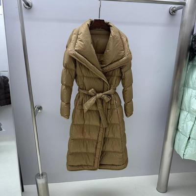 韩版中长款半开领鹅绒服