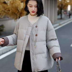 韩版大码中长款围巾领可拆卸