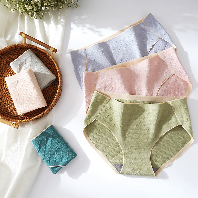 4条装纯棉内裤女中腰舒适女士