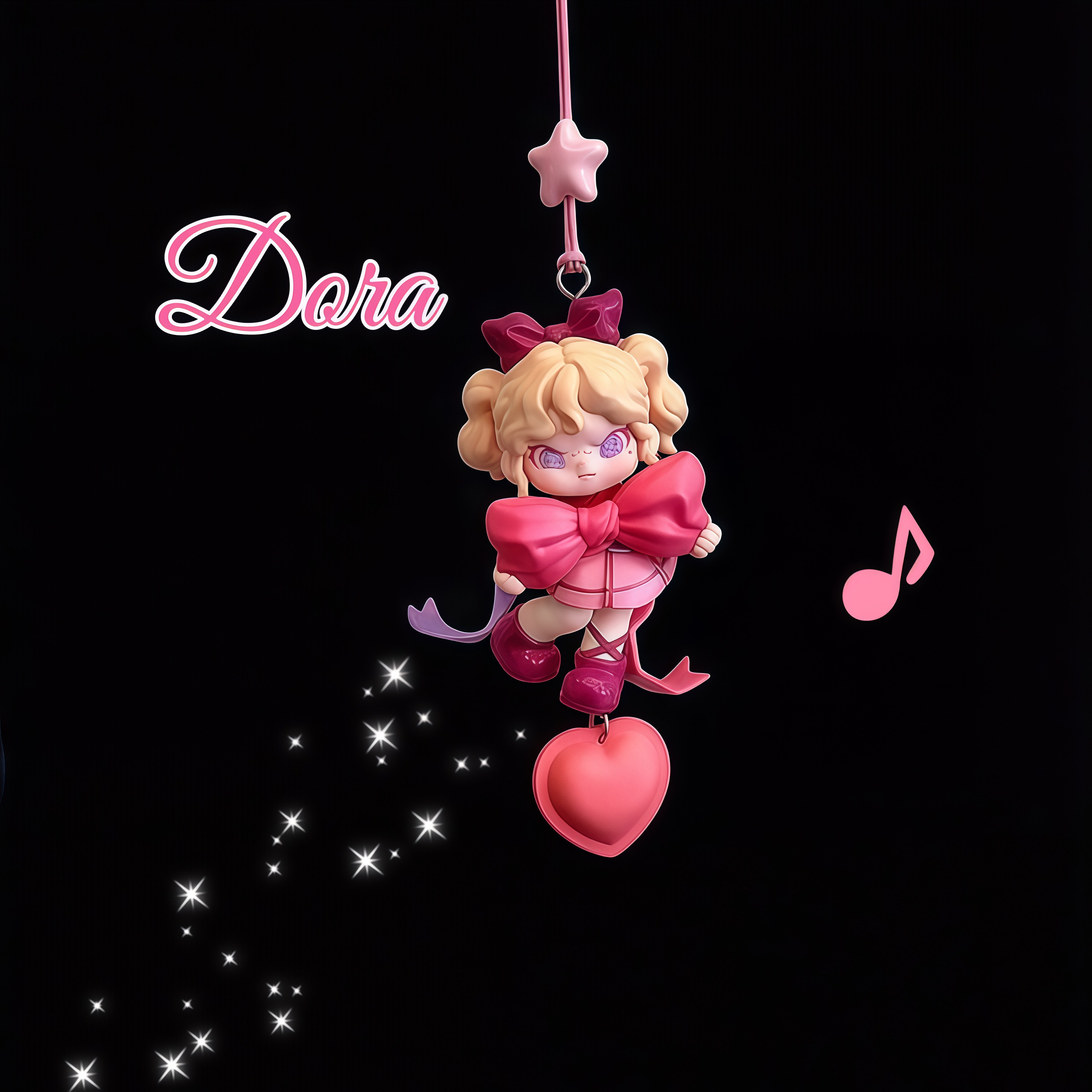 正版DORA奇妙之夜系列可爱泡泡玛特车载后视镜挂件送女友创意礼物图片