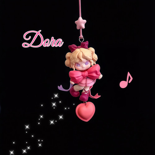 正版DORA奇妙之夜系列可爱泡泡玛特车载后视镜挂件送女友创意礼物
