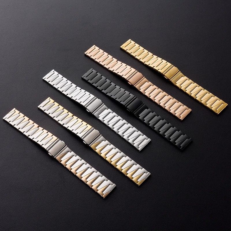 适用代用三星watch8华为 GT3苹果钢带表带 apple watch7不锈钢手