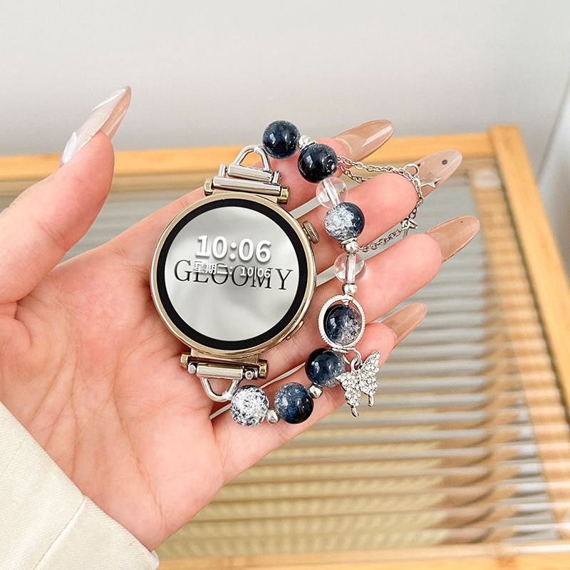 适用适用华为GT4表带gt3爆裂纹串珠watch4Pro荣耀手表GS4弹力绳款