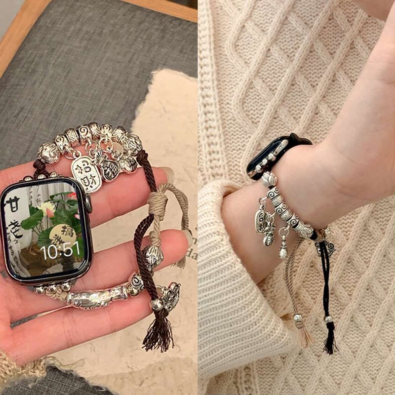 适用适用华为watchfit4/3手表带新中式fit2串珠拉绳fit雅致款表链