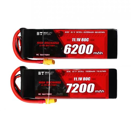 BT倍特RC车船锂电池2S 3S电池高倍率6200 7200mah 电池7.4V 11.1V