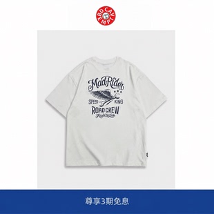【BD CAVEMPT】 MADRIDER 机车印花宽松短袖T恤 余文乐同款Tee