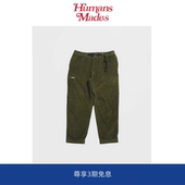 Mades Humans 日系PLUS与小人奔跑冬加厚灯芯绒宽松锥形九分裤