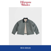 Humans Mades 冬季 宽松miu系廓形棉衣工装 翻领拼接拼皮厚棉服