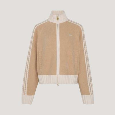 三叶草女装条纹立领夹克外套