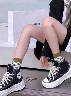 匡威女鞋Run Star Legacy CX厚底帆布鞋高帮板鞋A00868C A00869C