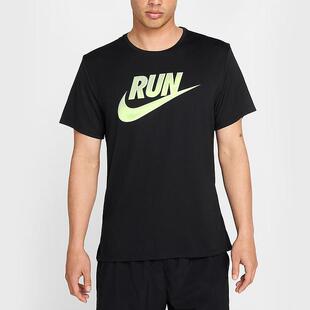 Nike耐克短袖男子夏季RUN印花宽松圆领透气跑步运动T恤HJ3565-010