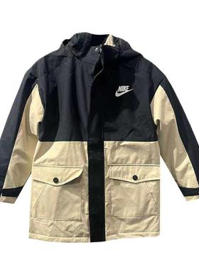 Nike耐克大童装 时尚拼色三合一运动休闲保暖连帽棉衣FD9281-126