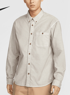 Nike/耐克正品2025男士翻领透气宽松休闲运动长袖衬衫HJ7271-014