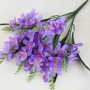 仿真花香雪兰剑兰假花婚庆家居桌面摆件摄影道具盆栽花束插花艺