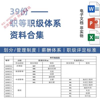 公司职位职等职级体系设计方案表格评定标准办法管理制度资料模板