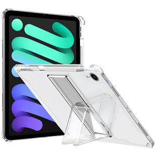 BOORCA适用于iPadmini6平板保护套mini7壳带笔槽苹果ipad迷你mini6代无磁吸透明硅胶a2567气囊带支架软壳轻薄