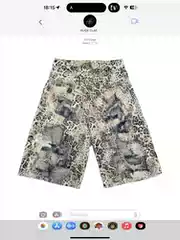 Klickclak 3D Printed Leopard Print and Snake Print Patchwork Irregular Hem 7/8 Pants Shorts A-Line Style