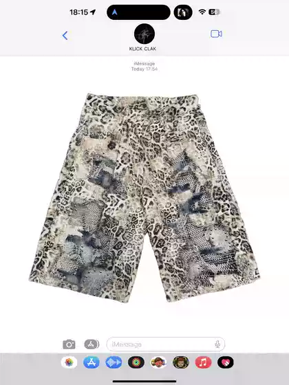 Klickclak 3D Printed Leopard Print and Snake Print Patchwork Irregular Hem 7/8 Pants Shorts A-Line Style