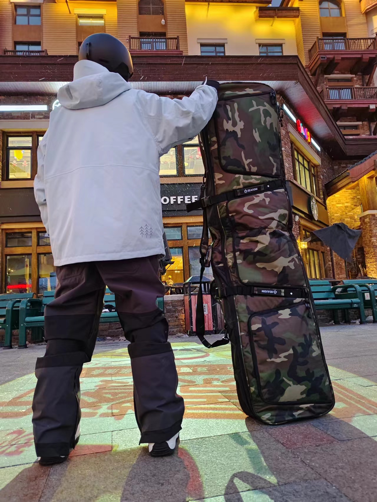 滑雪板包带轮单板包带轮双板包滑雪滚轮包双板雪板包可托运