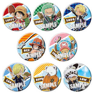 onepiece海贼王航海王吧唧 路飞罗乔巴艾斯山治Q版徽章铁底胸章02