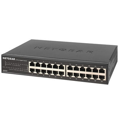 NETGEAR网件 GS324 全千兆24口以太网交换机 企业网络监控分线器 可上机柜 即插即用16口GS116
