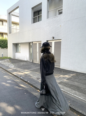 WANANTONG 浪漫又自在 冬天也灵动Is@bel羊毛风琴裙女半身裙