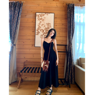 WANANTONG 优越剪裁lem@ire针织呢料连衣裙长裙女